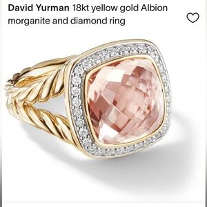 David Yurman 18kt yellow gold Albion morganite and diamond ring
